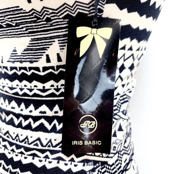 Tribal Print Sleeveless Midi Dress With Mesh Panel Detail Size S - Picture 8 of 13